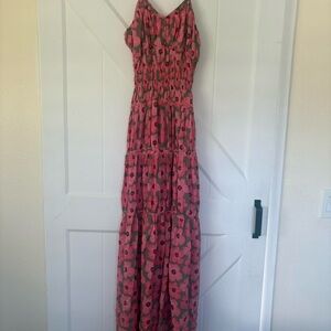 Benoa Swim Pink Floral Maxi Dress Hau Print